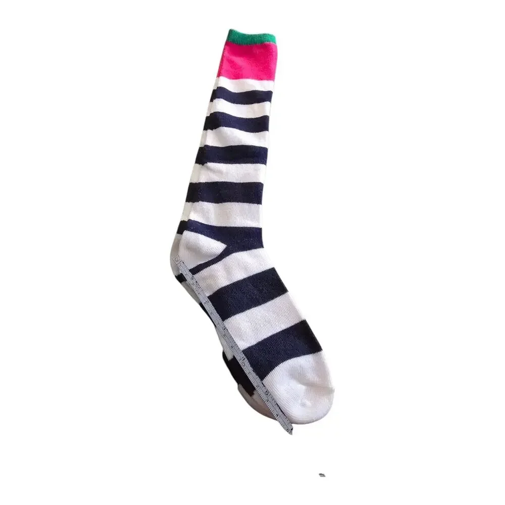Gap Kids Rugby Striped Knee Length Socks Girl Size M Blue Green Pink Colorblock